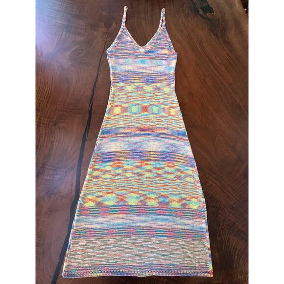 Fate Dresses & Skirts - Fate Pastel Rainbow Space Dye Knit Maxi Dress S